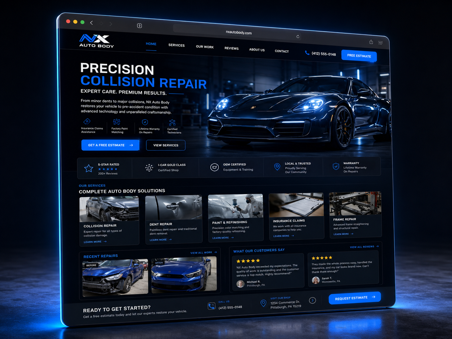 Precision Collision Live site — Auto Body